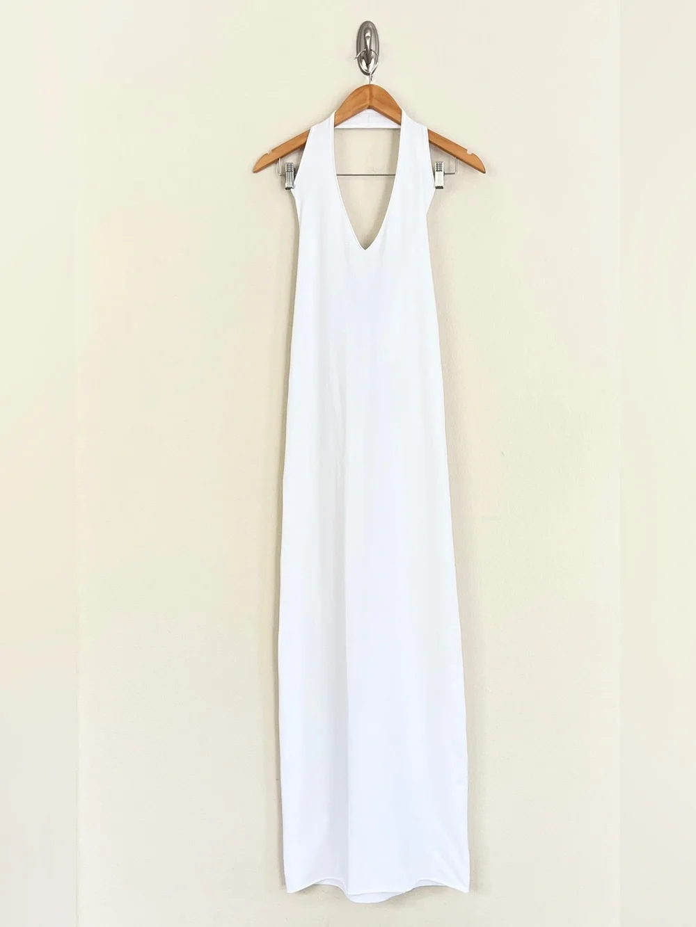 Vintage JEAN PAUL GAULTIER Soleil 2001 Rosette Cutout Halter Maxi Dress in White - Picture 7 of 12